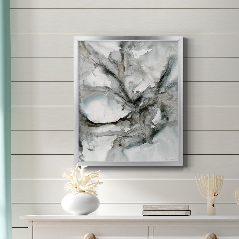 Marble Harmony, toile encadrée de qualité supérieure - prête à être accrochée, Argent, H 24 po x l 20 po