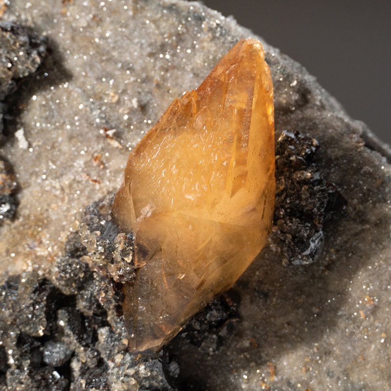 Golden Calcite On Sphalerite Matrix
