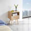 Table de bout en rotin 15,75 po avec prise de courant et ports USB-1616120953