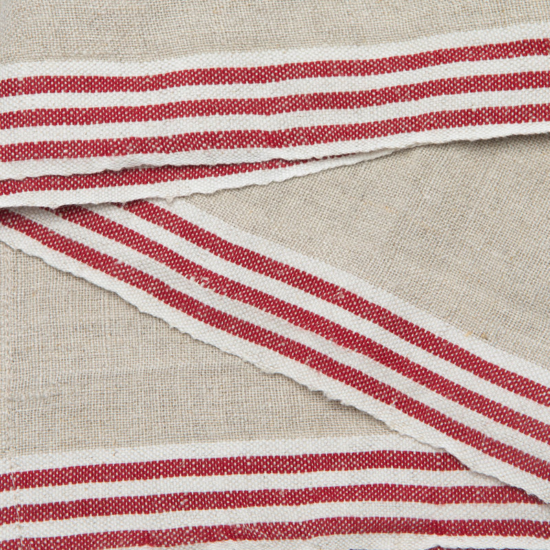 Alsace Square Napkin, Natural/Red