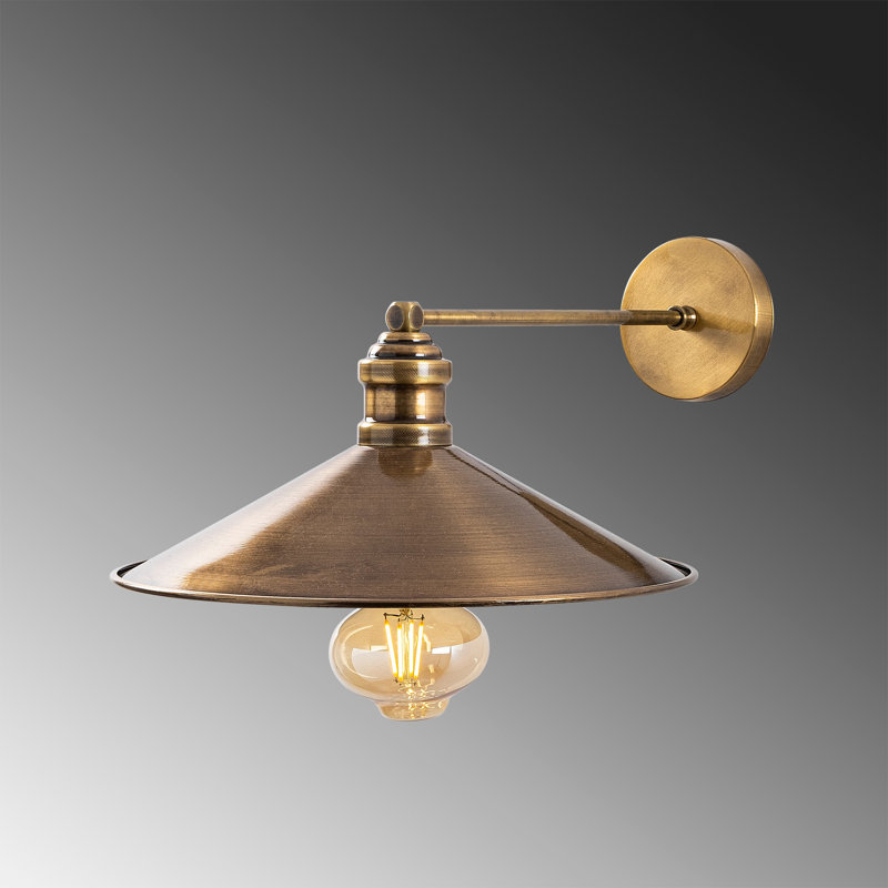 Modern Vintage Wall Lamp, Copper Finish, 11.8 x 17.7 x 7.1 inches | Metal Body, E27 Socket (Max 40W) | Elegant Scandinavian Design, IP20 Rated | Perfect for Living Room, Bedroom, or Office Decor, Stylish and Functional Lighting Solution