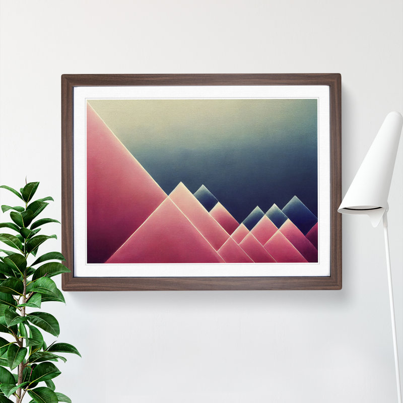 Abstract Minimalism Art - Framed Print, 25cm H x 34cm W x 2cm D, Walnut