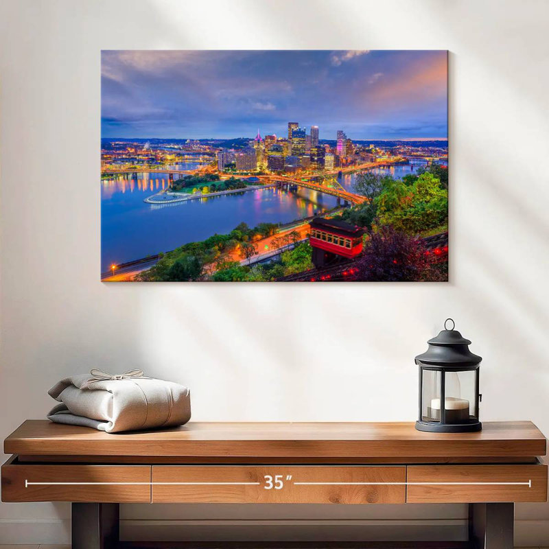 Sireci Evening At Pittsburgh, 16" H x 24" W