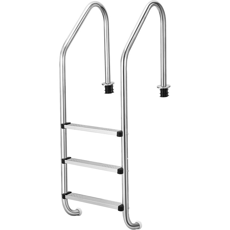 Heavy Duty 2/3 Step Pool Ladder,Stainless Steel In-Ground Design with Non-Slip Steps & Handrails