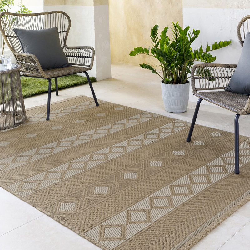 Jute Boho Runner Tan/Beige_MYS2302, Rectangle 118 x 170cm