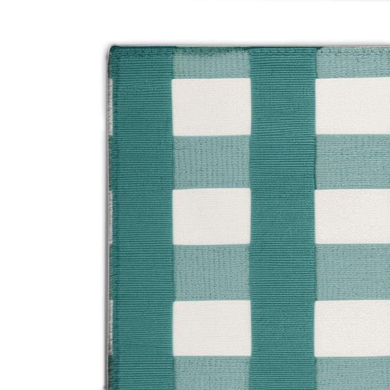 Tapis d'intérieur et d'extérieur à carreaux bleu, Rectangulaire 2 pi x 3 pi