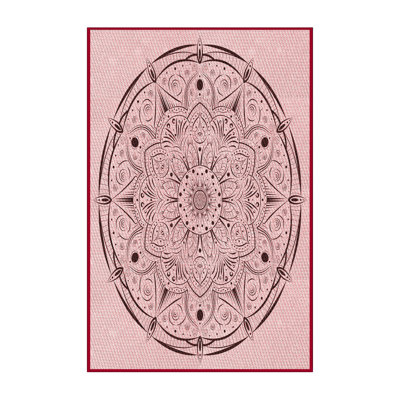 Tapis à motif oriental rose