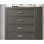 1 pièce Commode 5 tiroirs en acrylique de style contemporain avec pieds en métal gris
