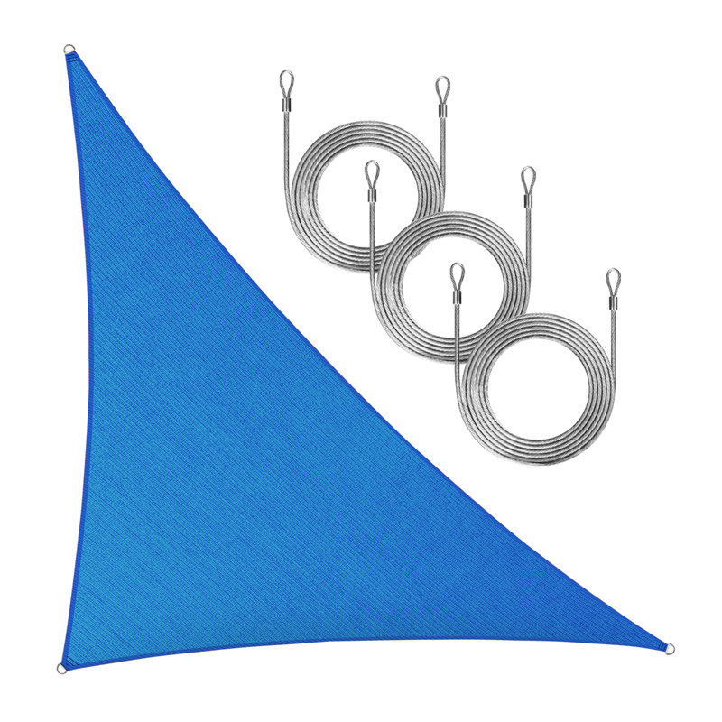 Voile d'ombrage en triangle Amgo, Bleu, 24 pi x 24 pi x 33,9 pi