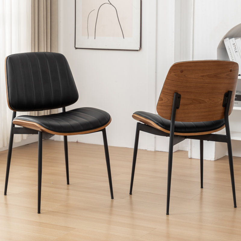 Chaises de salle à manger rembourrées Orise, Noir
