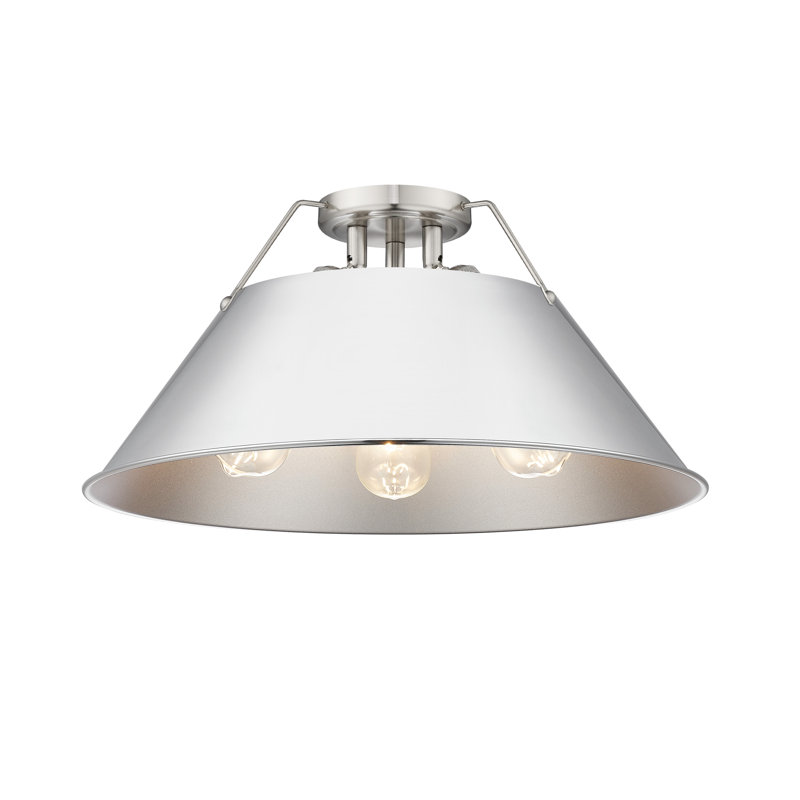 Plafonnier encastré 3 lumières Weatherford, Étain, Chrome