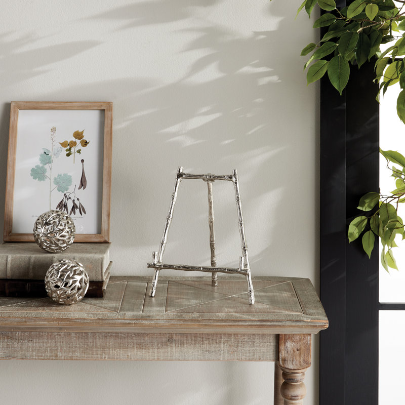 Baldwin Napa Home And Garden Metal Tripod Easel, Silver, 12.75"H x 3"W x 10.25"D