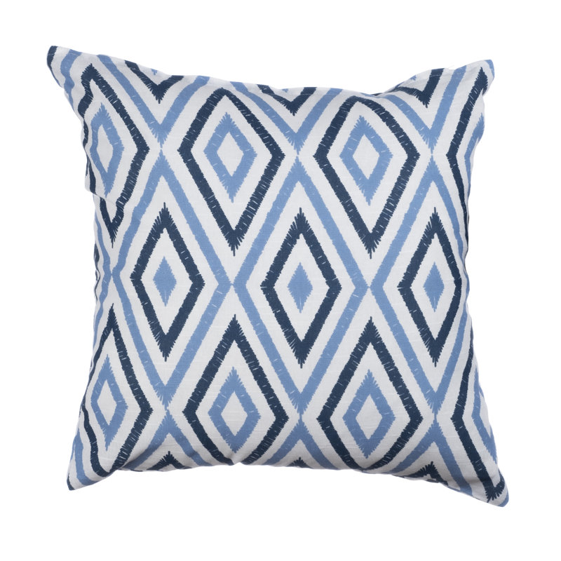 Umber Square Cushion Cover, Blue/White/Yellow