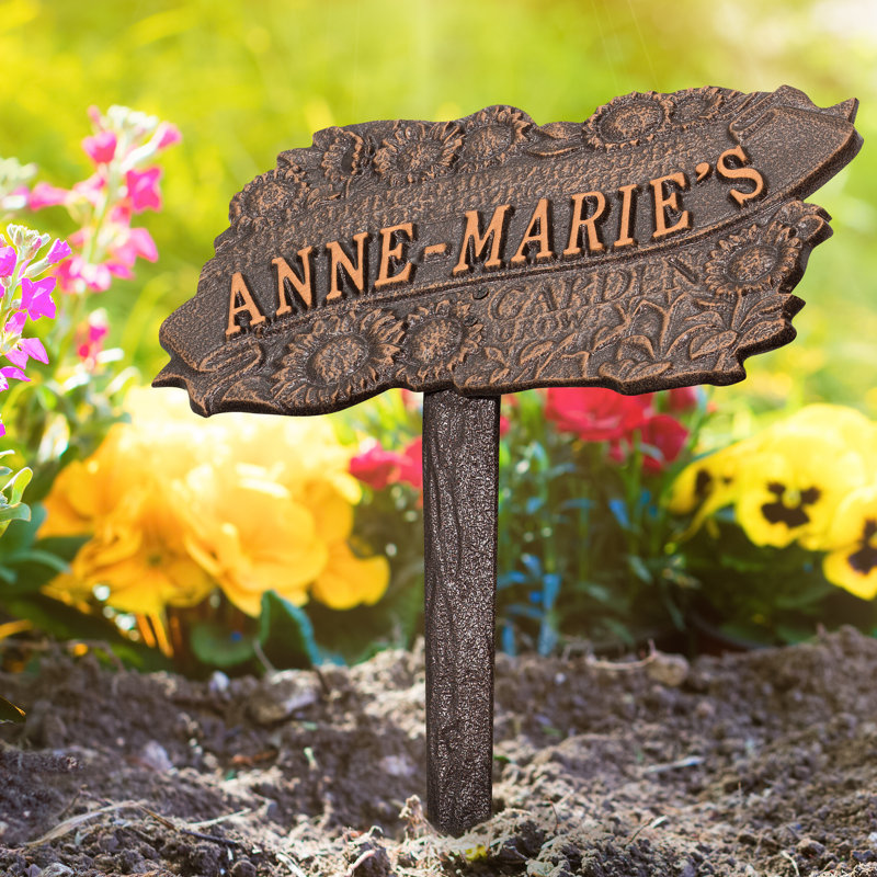 Enseigne de jardin personnalisable ccm, Cuivre antique, Oui