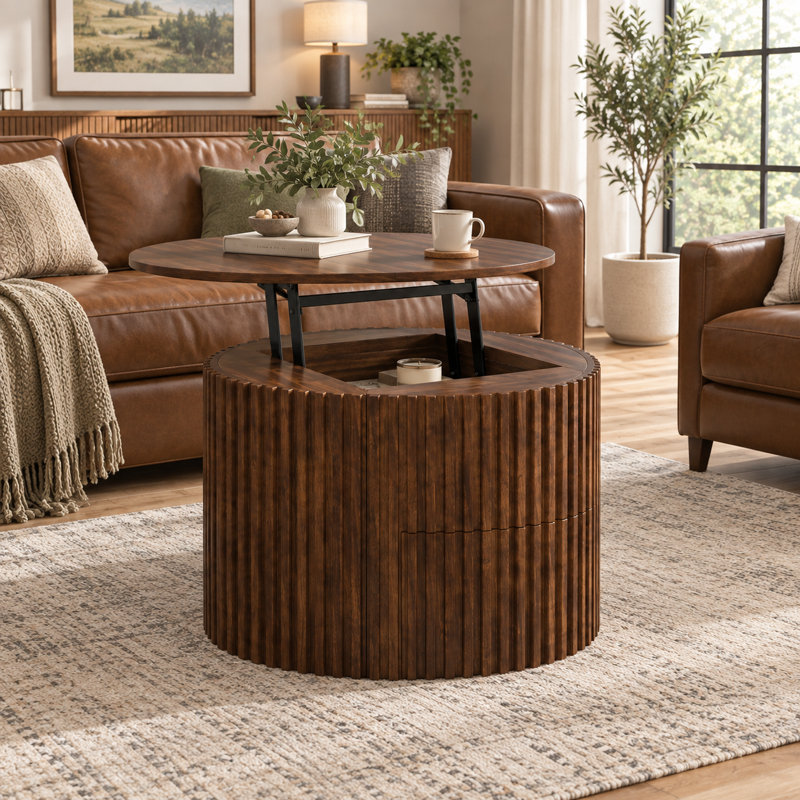 Table basse 29,8 po Mid Century Modern, Brown