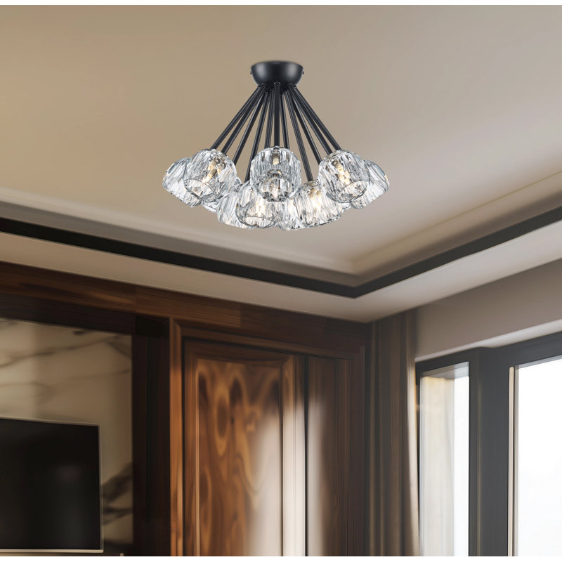 Plafonnier semi-encastré 12 lumières Konotopsky, Noir