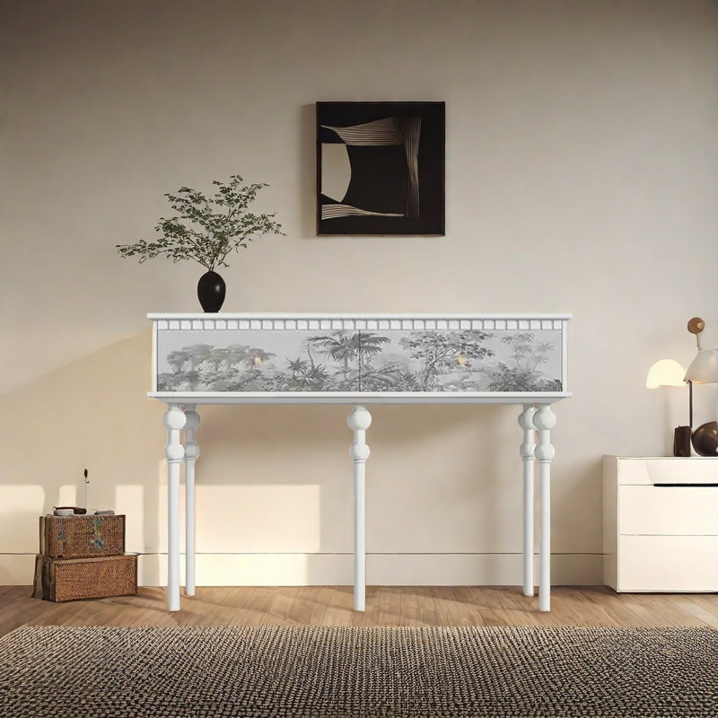 Console Retro Minimalist Elegant, Blanc