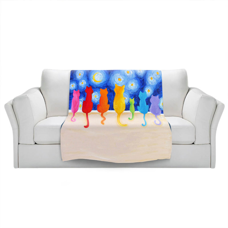 Couverture murale chats , 68 po x 80 po