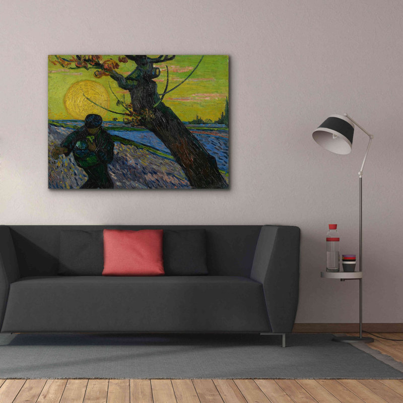 'The Sower' by Vincent Van Gogh, Giclee Canvas Wall Art, 40" H x 54" W x 1.5" D