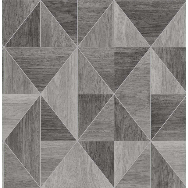 Non-Pasted Geometric Wallpaper Roll, Gray