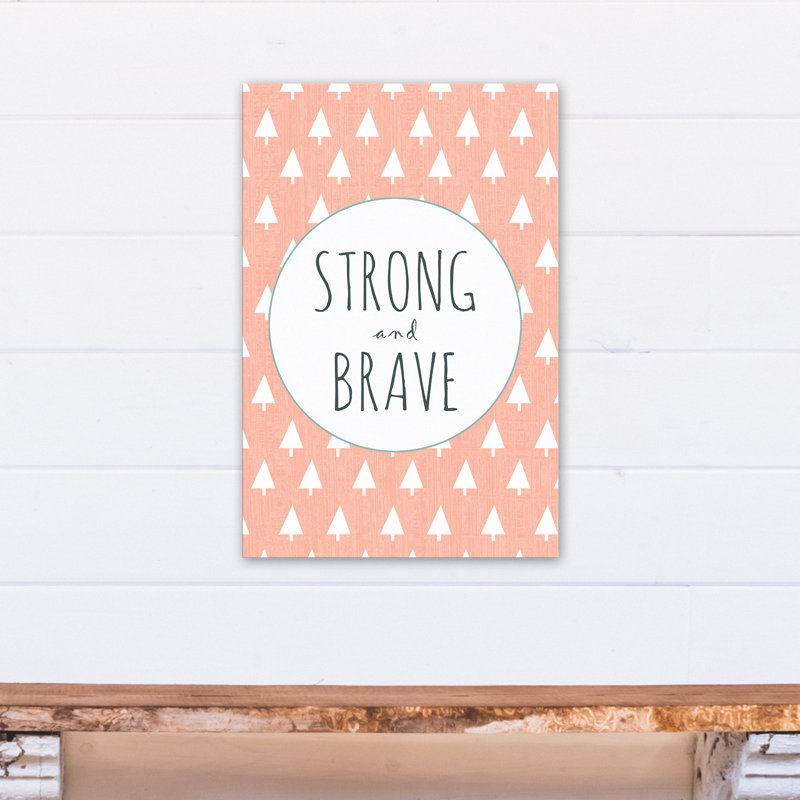 Art sur toile solide et courage Brannon, Rose, H 24 po x l 16 po x P 1,25 po