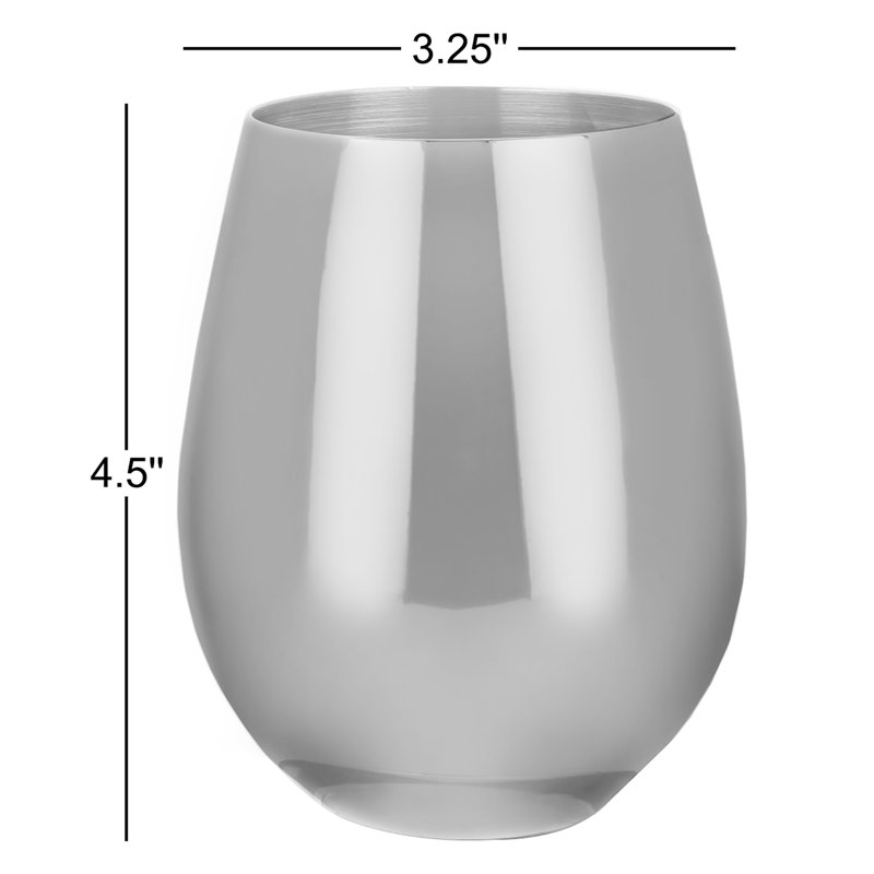 18 oz. Warren Verre à vin sans pied en acier inoxydable
