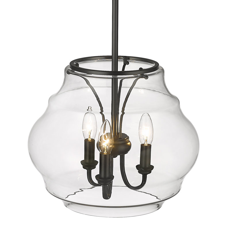 Luminaire suspendu 3 lumières Dundre, Noir mat