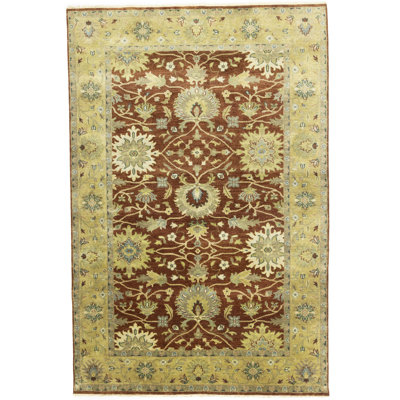 Tapis rouille traditionnel Oushak Chobi 6 x 9 rouille