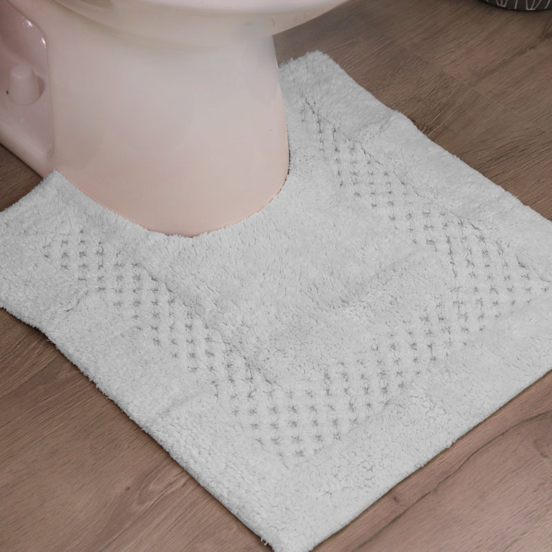Classy Absorbent Cotton Soft Contour Rug, White