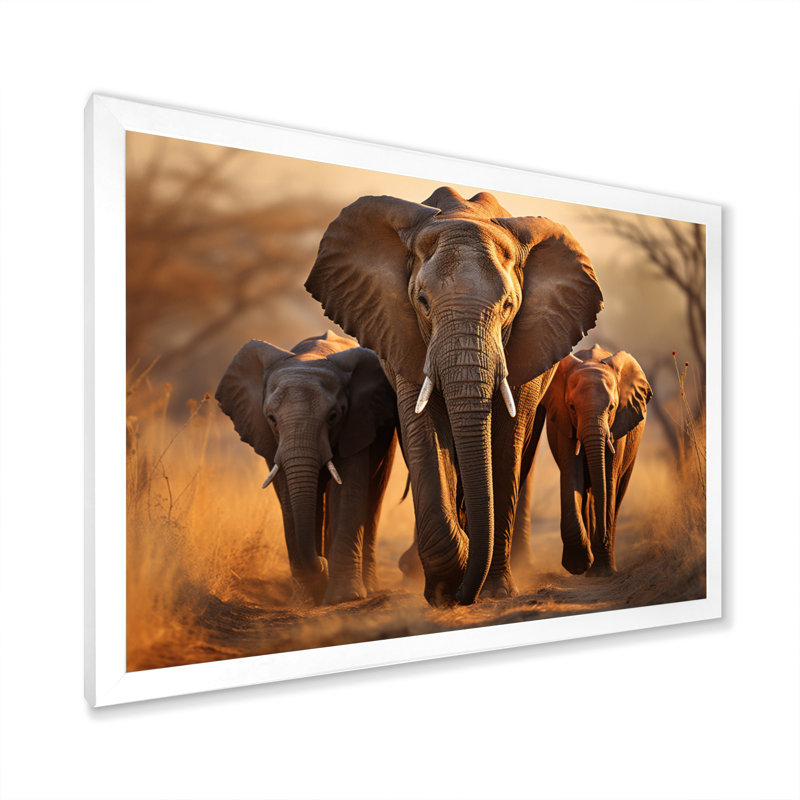 Éléphants d'Afrique, «Family Bond», Cadre photo blanc, H 30 po x l 40 po x P 1,5 po