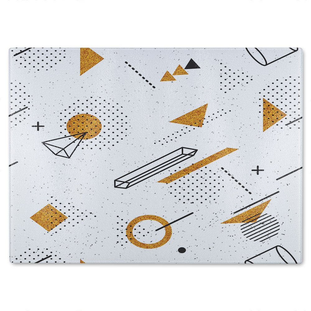 Trendy Geometric Elements Glass Chopping Board