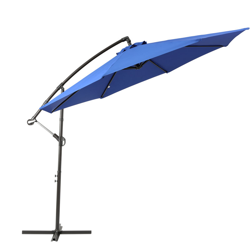 Parasol déporté de 10 pi Hartt, Bleu royal