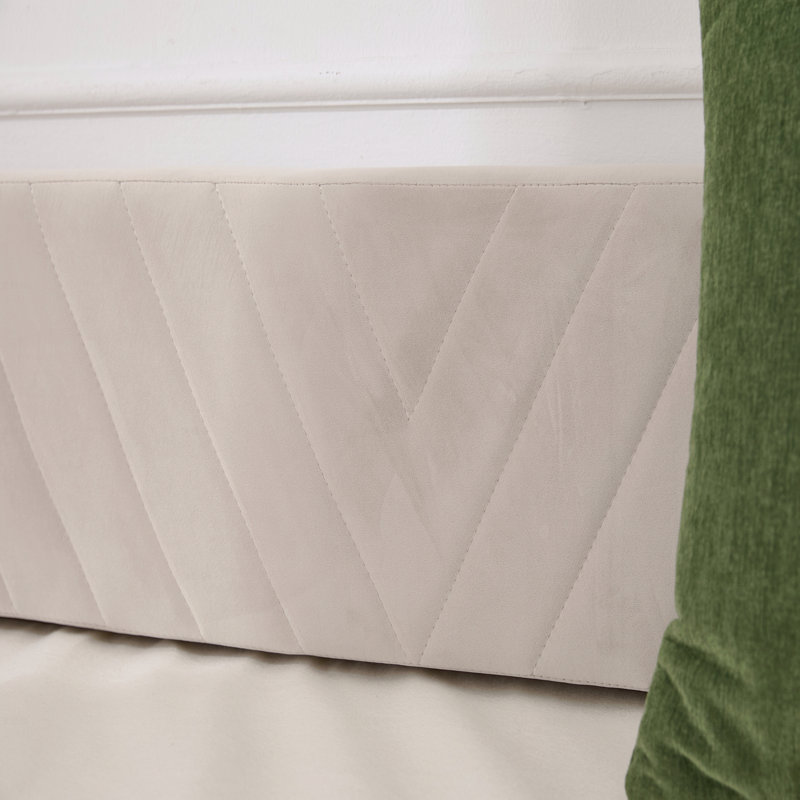 Upholstered Trundle Daybed, Twin Size,USB Port,Side Pockets, Modern V-Grained Backrest Design,No Box Spring Needed, Beige