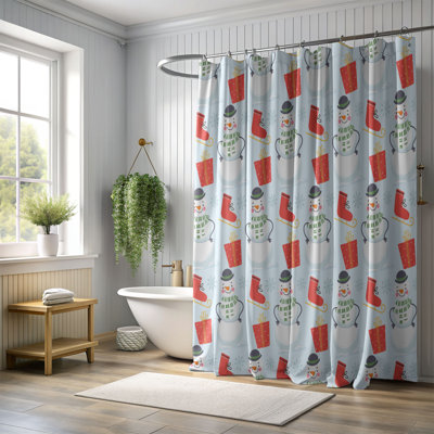 Rideau de douche standard 1 pièce Xmas Whimsy