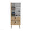 Commode haute, unité avec porte, 2 tiroirs et tablettes ouvertes