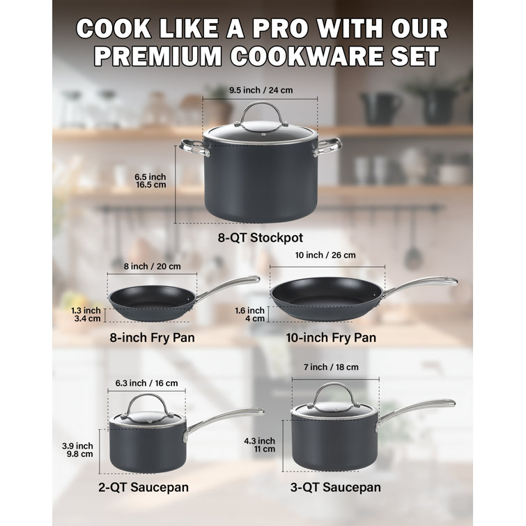 Cooks Standard Saute Pan Nonstick, Frying Pan 10-Inch Durable Heavy Duty  Professional Aluminum Non-Stick Skillet Pan