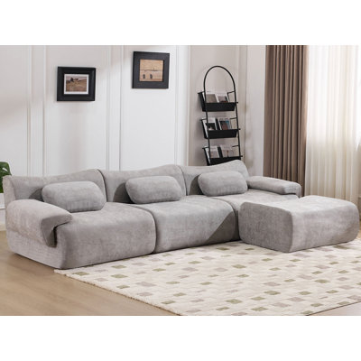 108'' W Oversized Sectional Sofa With Ottoman