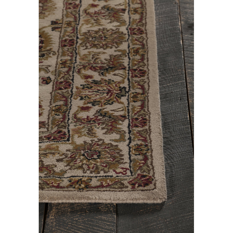 Tapis en laine touffeté à la main Cleo, Rectangle 7 pi 9 po x 10 pi 6 po, Noir et or
