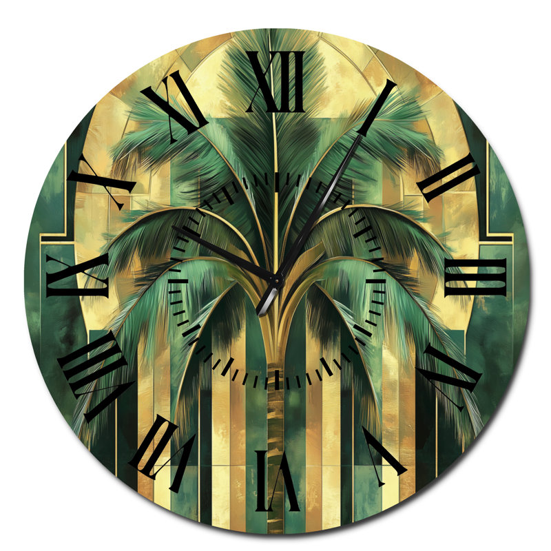 Horloge murale Palm in Miami - Glam Silent, Surdimensionné
