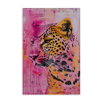 Toile de guépard vibrante mauve et orange, design par LSR Design Studio