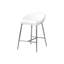 Tabouret de bar, ensemble de 2, hauteur comptoir, cuisine, métal chromé, aspect cuir blanc, contemporain, moderne