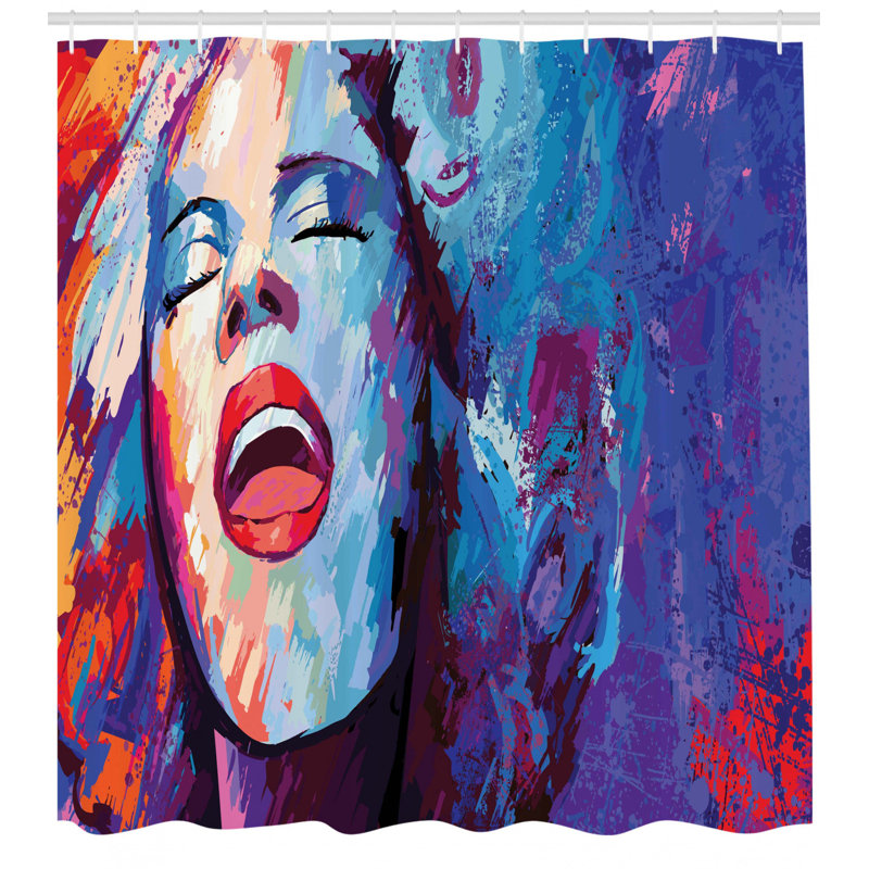 Ensemble de rideau de douche singe grunge Music, H 69 po x l 105 po