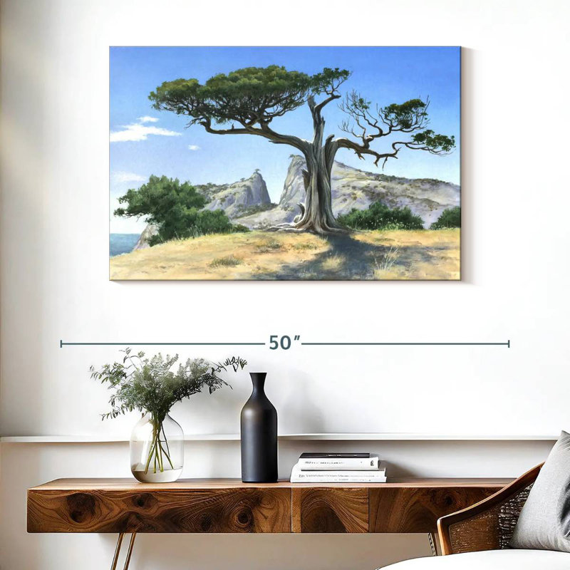 Harnek Juniper Tree By The Cliff, 26" H x 39" W