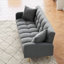 Canapé-lit convertible 2 places en tissu peluche imitation ours, idéal pour les petits espaces, le salon et le lit d'appoint.-2024820168