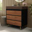Meuble-lavabo simple 30 po avec lavabo en céramique et plateau en pierre frittée-742747966-742747965