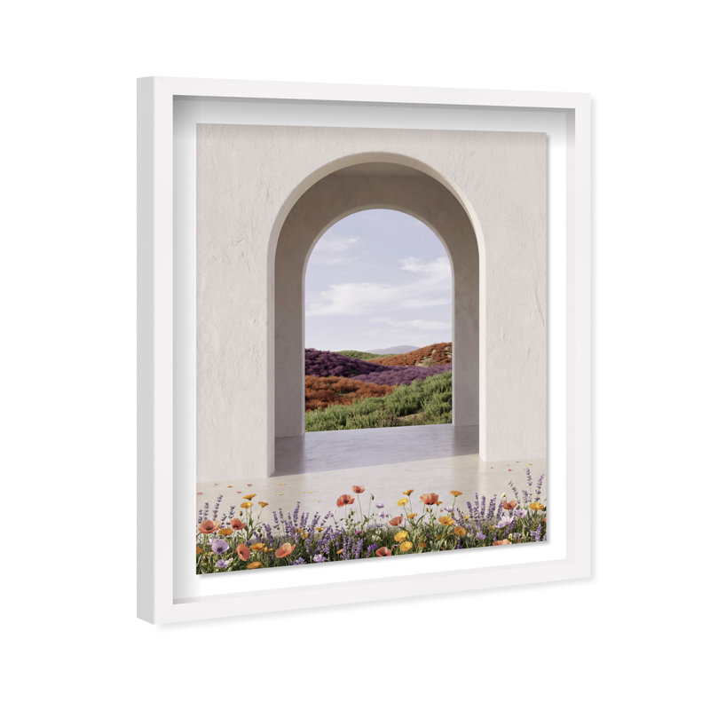 Window to Paradise Framed Graphic Art, 37.5"H x 31.5"W, White Shadowbox
