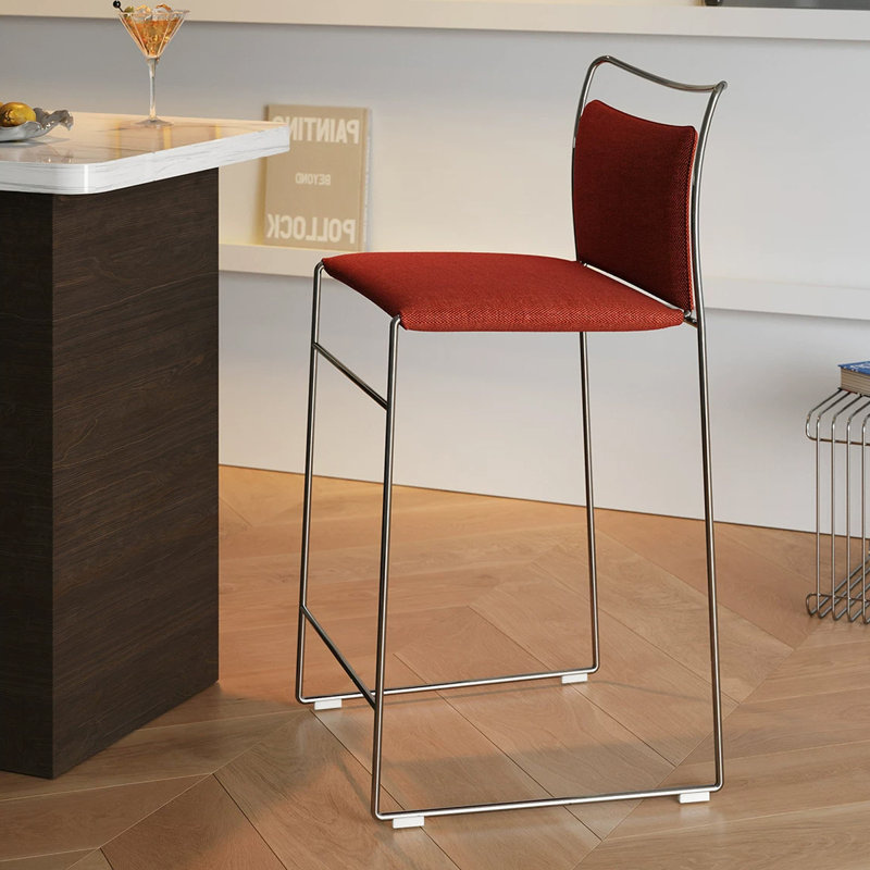 Chaise d'appoint orange à dossier bas (ensemble de 2), Orange, 38.98"