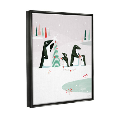 " Penguins Decorating Christmas Tree " by Andrew Thornton