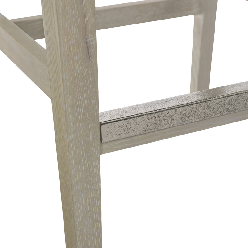 Transitional Dune Finish Adjustable White Oak Bar Stool