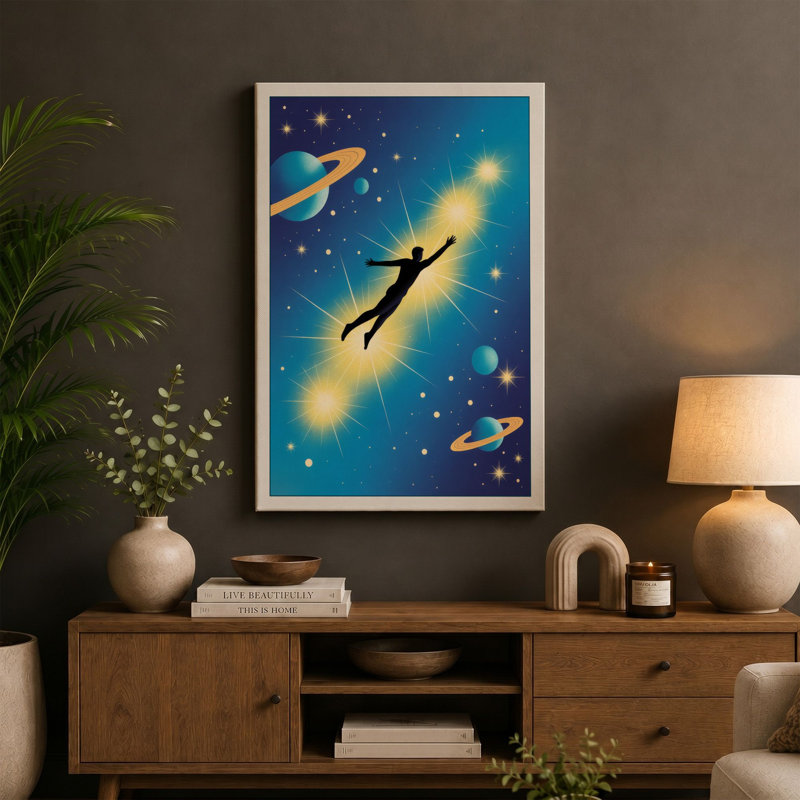 Ascending Through Stars Modern - Wrapped Canvas, Cream Border, 30x20 - 76.2 x 50.8 cm